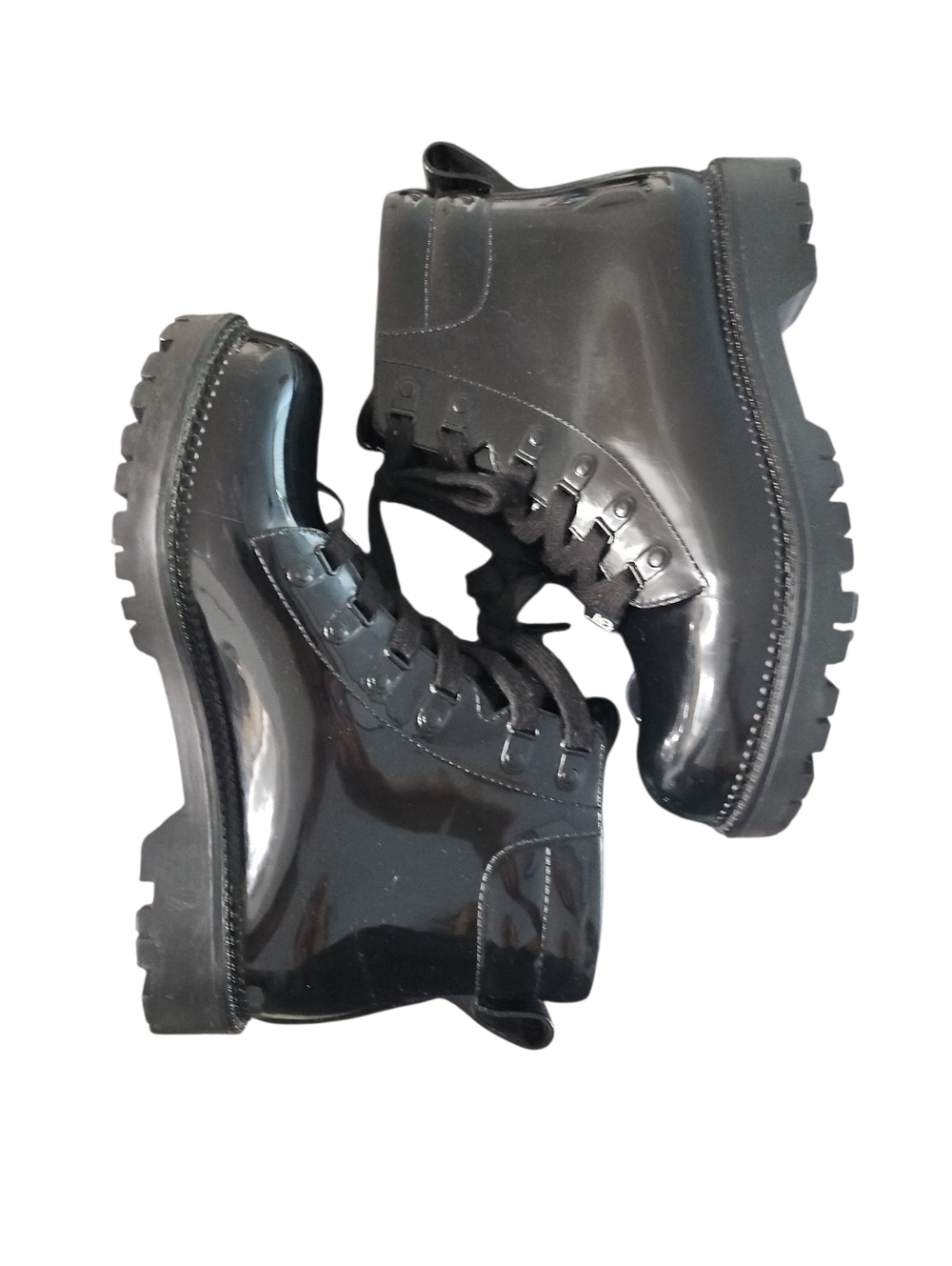 Circus by Sam Edelman Black Patent Lace-Up Boots Size 8 - Picture 4 of 9